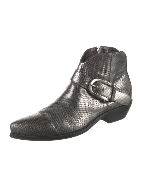 Cesare Paciotti Leather Animal Print Western Boots
