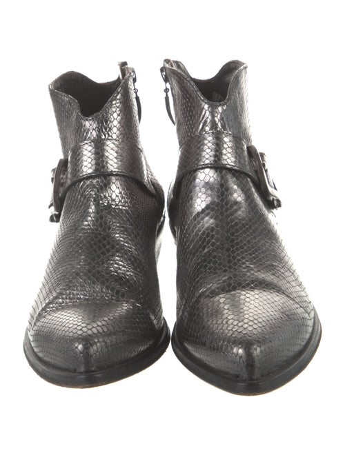 Cesare Paciotti Leather Animal Print Western Boots