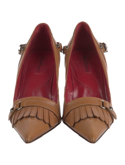 Cesare Paciotti Leather Fringe Trim Accent Pumps