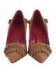 Cesare Paciotti Leather Fringe Trim Accent Pumps
