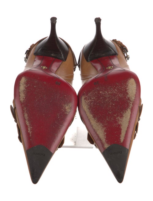 Cesare Paciotti Leather Fringe Trim Accent Pumps