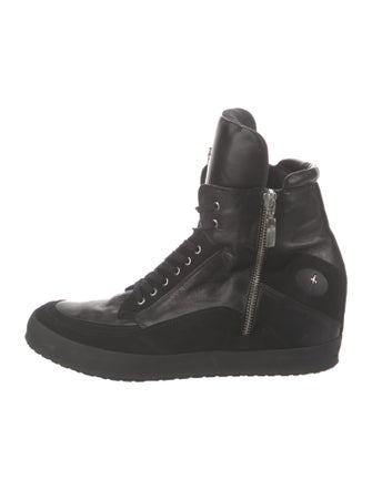 Cesare Paciotti Leather Wedge Sneakers