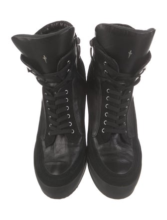 Cesare Paciotti Leather Wedge Sneakers