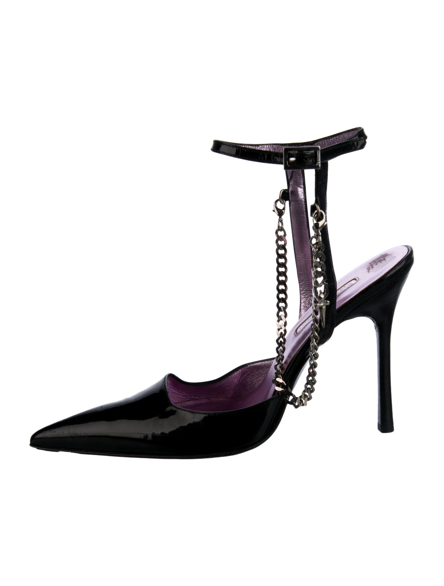 Cesare Paciotti Patent Leather Slingback Pumps