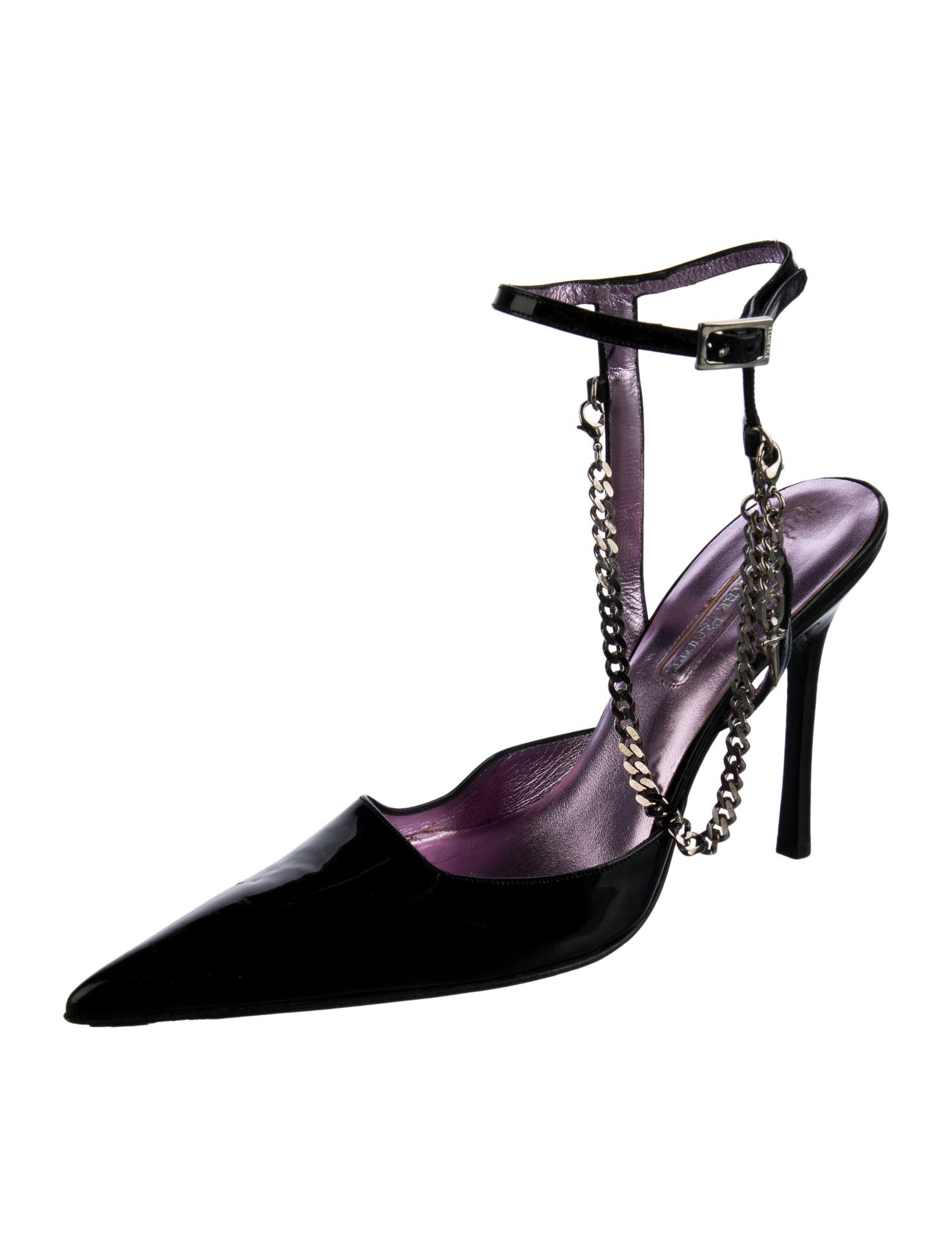 Cesare Paciotti Patent Leather Slingback Pumps