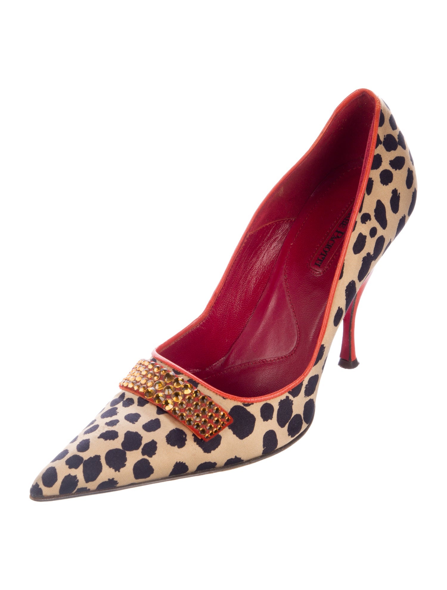 Cesare Paciotti Satin Animal Print Pumps