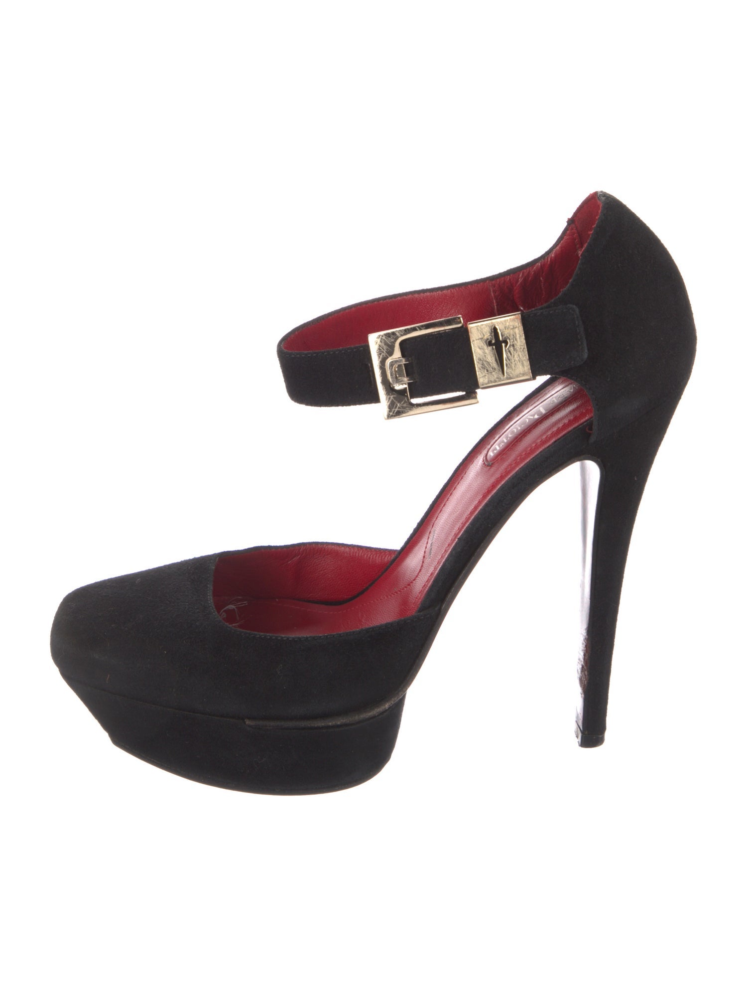 Cesare Paciotti Suede Animal Print D'Orsay Pumps