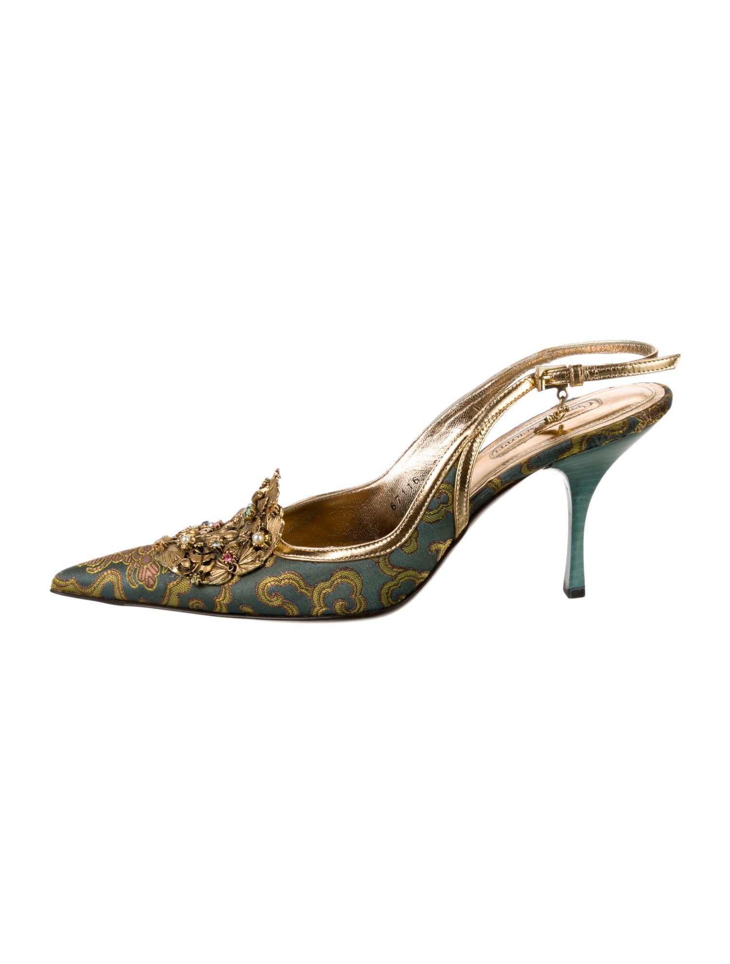 Cesare Paciotti Patterned Slingback Pumps