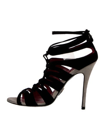 Pre-owned Cesare Paciotti Suede Sandals In Black