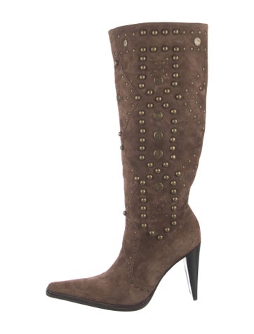 Pre-owned Cesare Paciotti Suede Lace-up Boots In Brown
