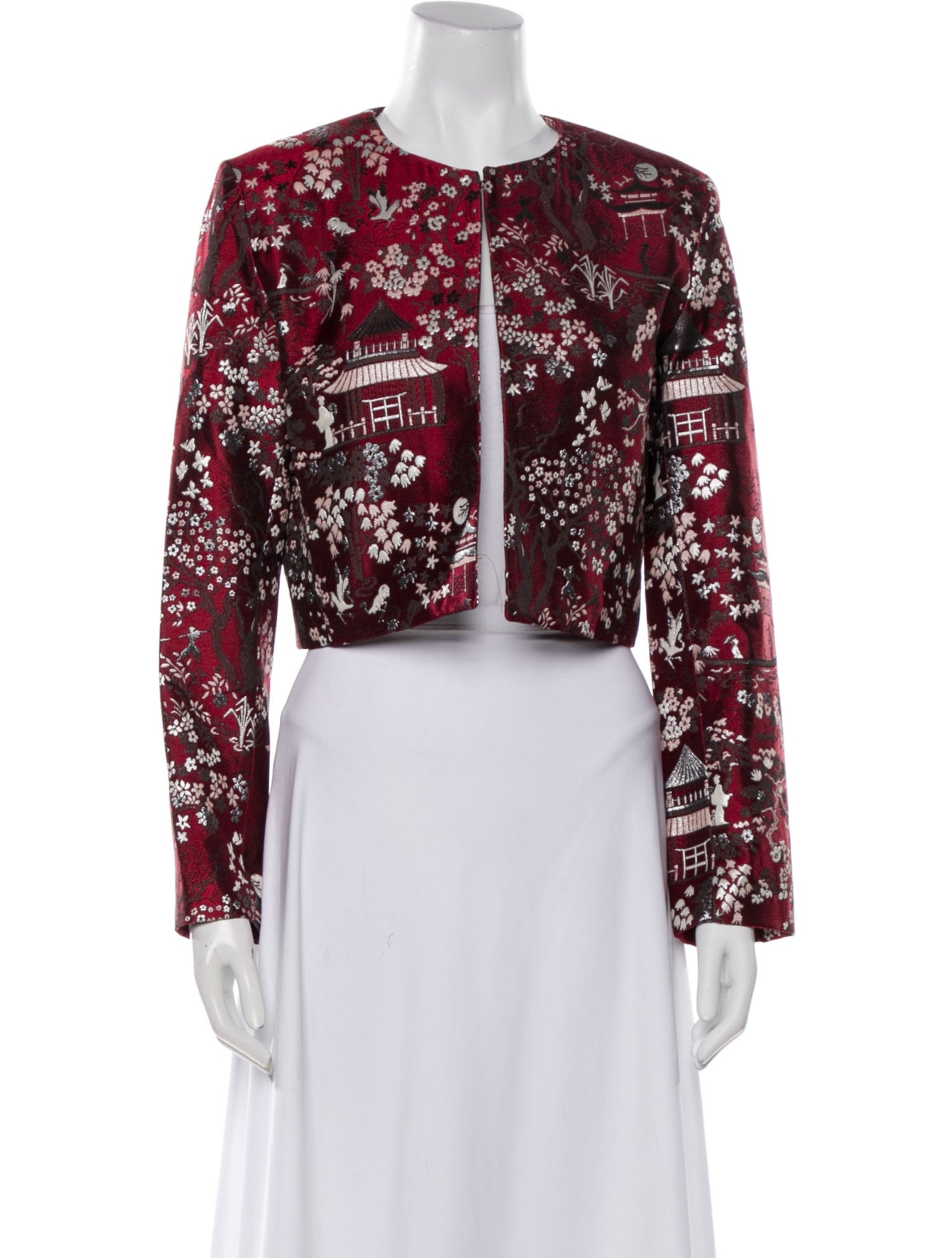 Lunatica Milano Jacquard Floral Print Evening Jacket