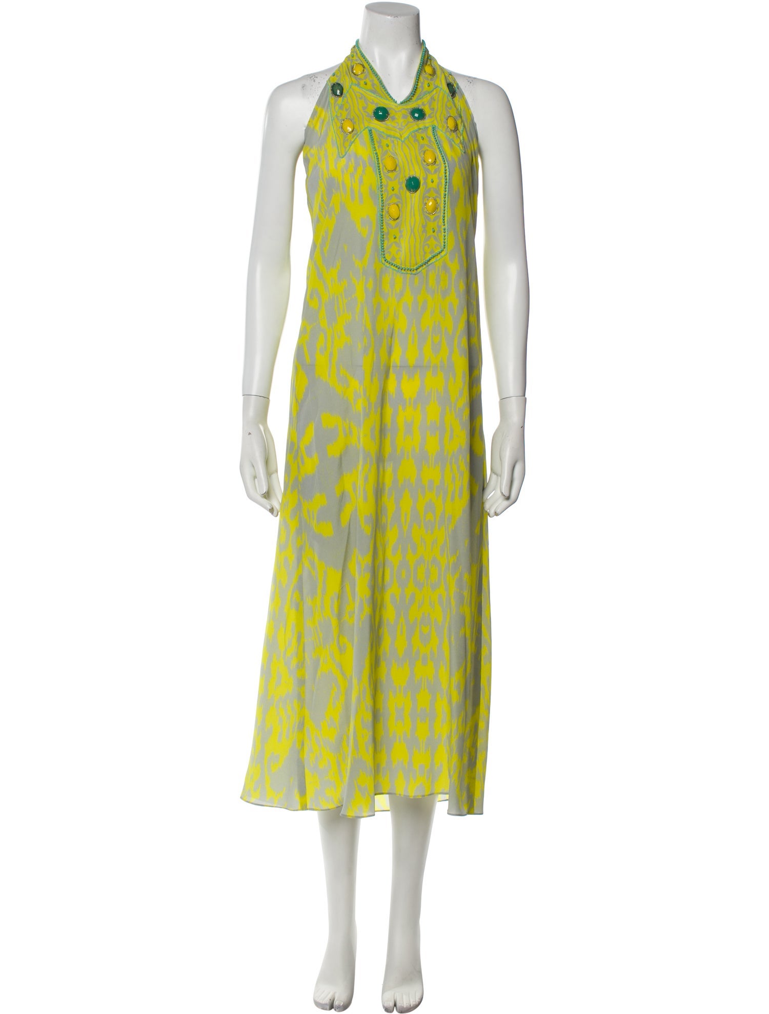 Caffe' D'Orzo Polka Dot Print Long Dress