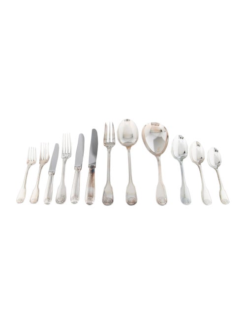 Christofle 44-Piece Silverplate Vendome-Arcantia Flatware Set
