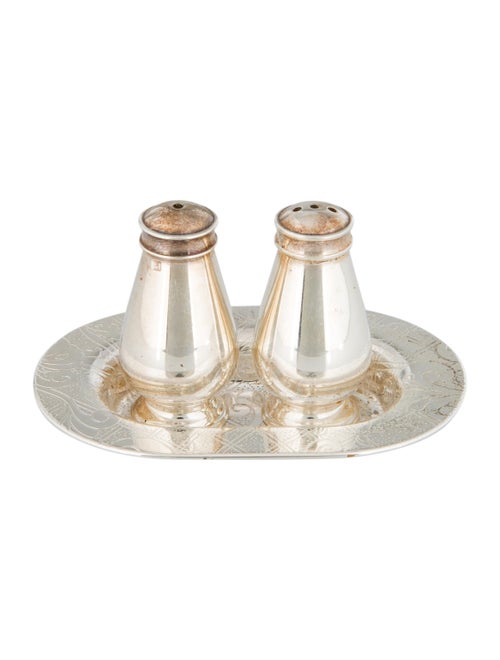 Christofle 3-Piece Jardin d'Eden Salt and Pepper Shaker Set