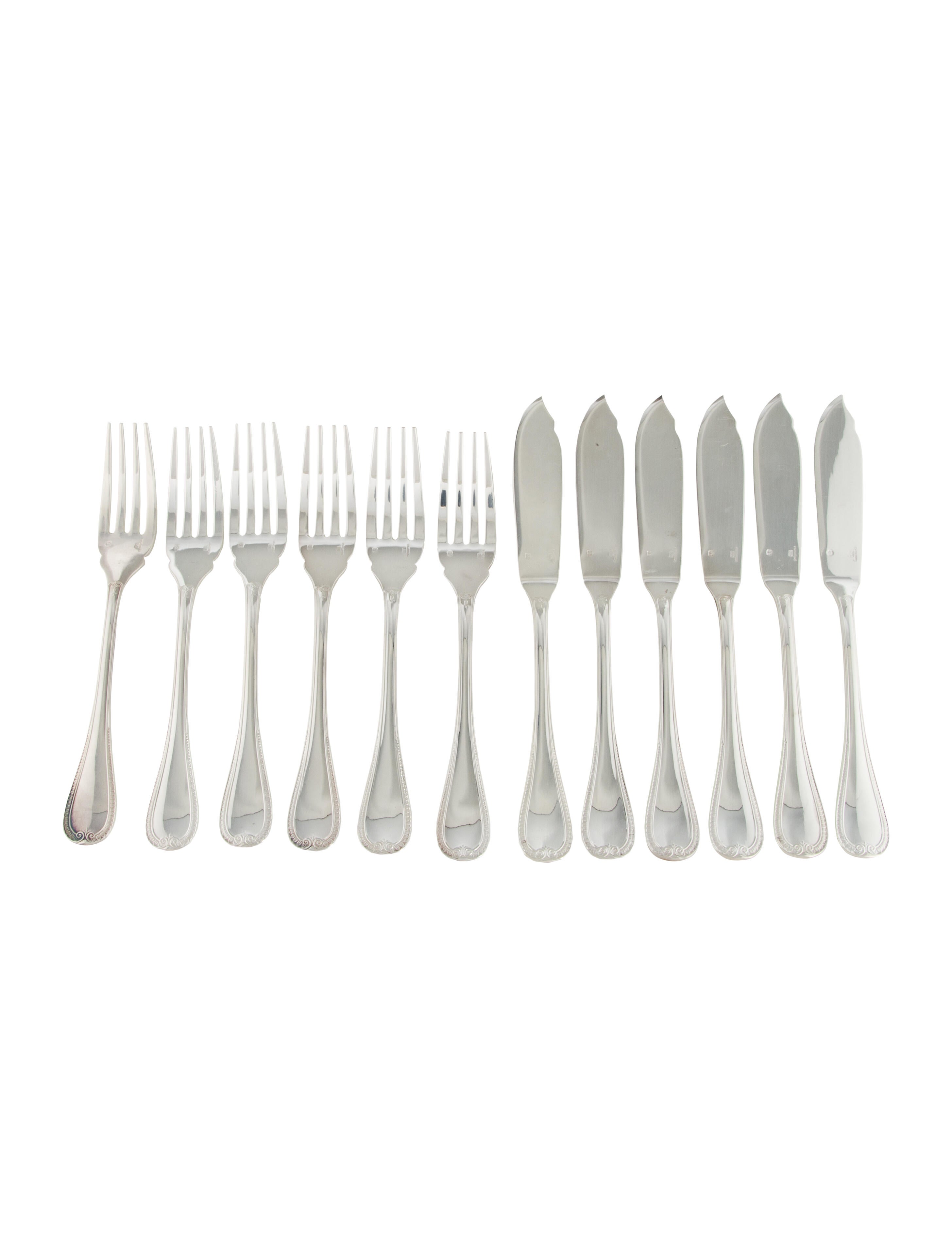 Christofle 12Piece Malmaison Flatware Set Silver, 12 pieces