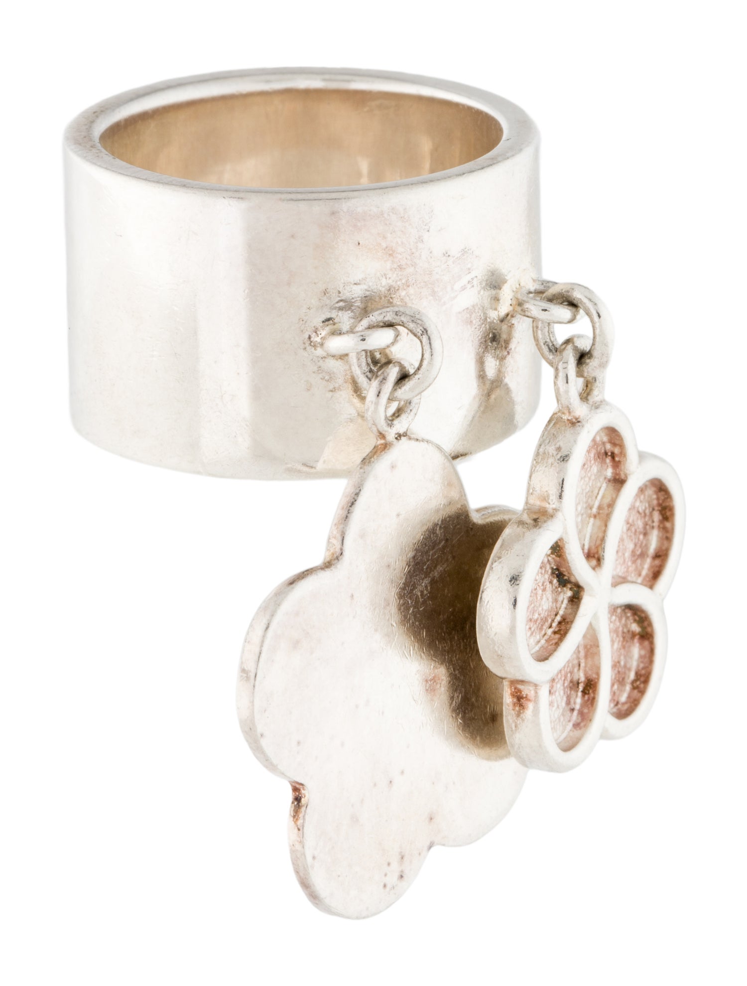 Christofle Vintage Flower Charm Ring