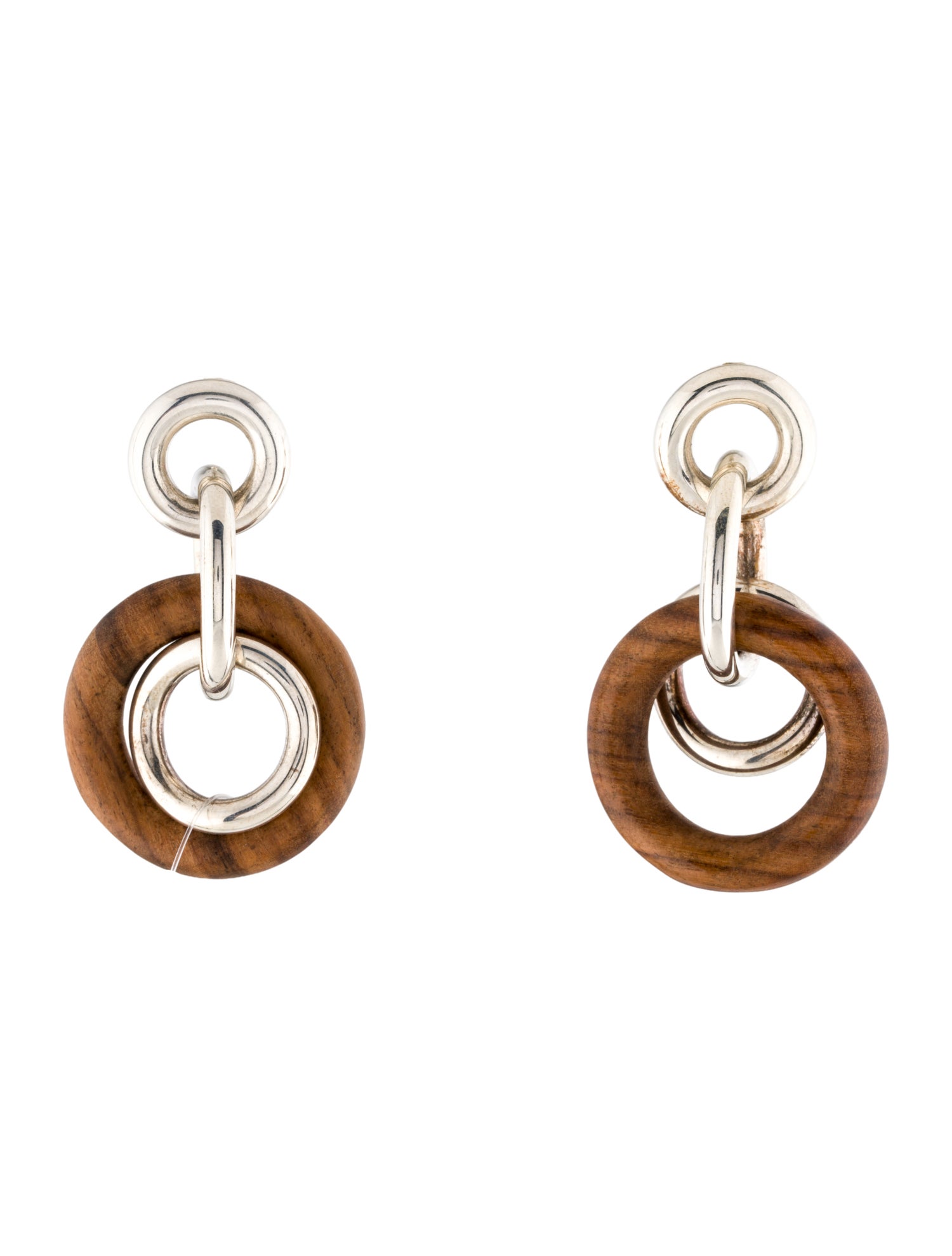 Christofle Rosewood Pendant Hoop Earrings