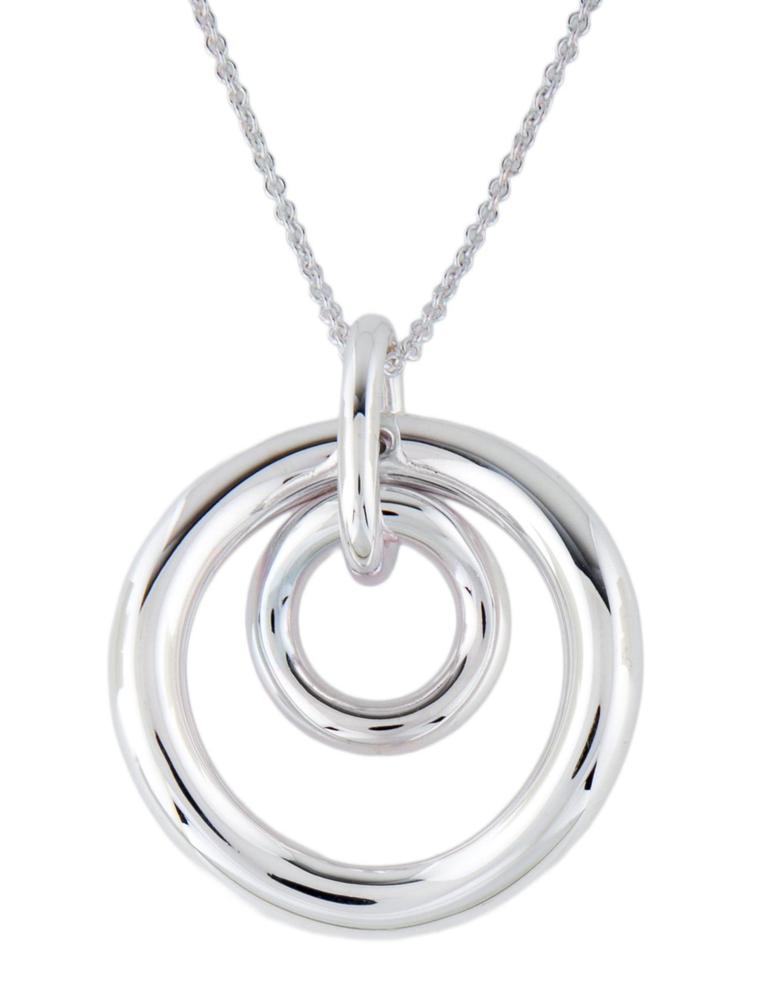 Christofle Large Double 'Idole De Christofle' Circle Pendant Necklace