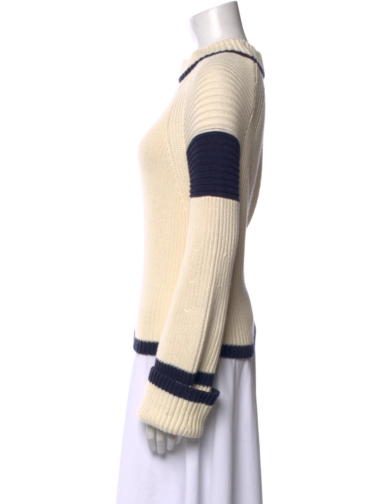 GWYN Colorblock Pattern Mock Neck Sweater
