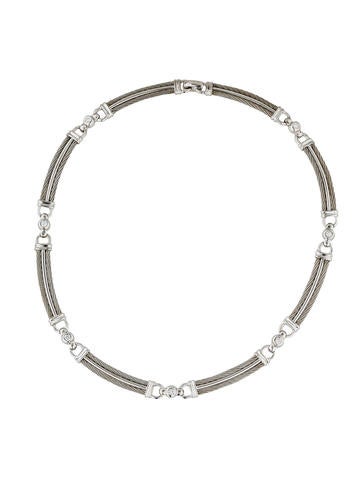 Charriol 18K Diamond  Station Collar Necklace