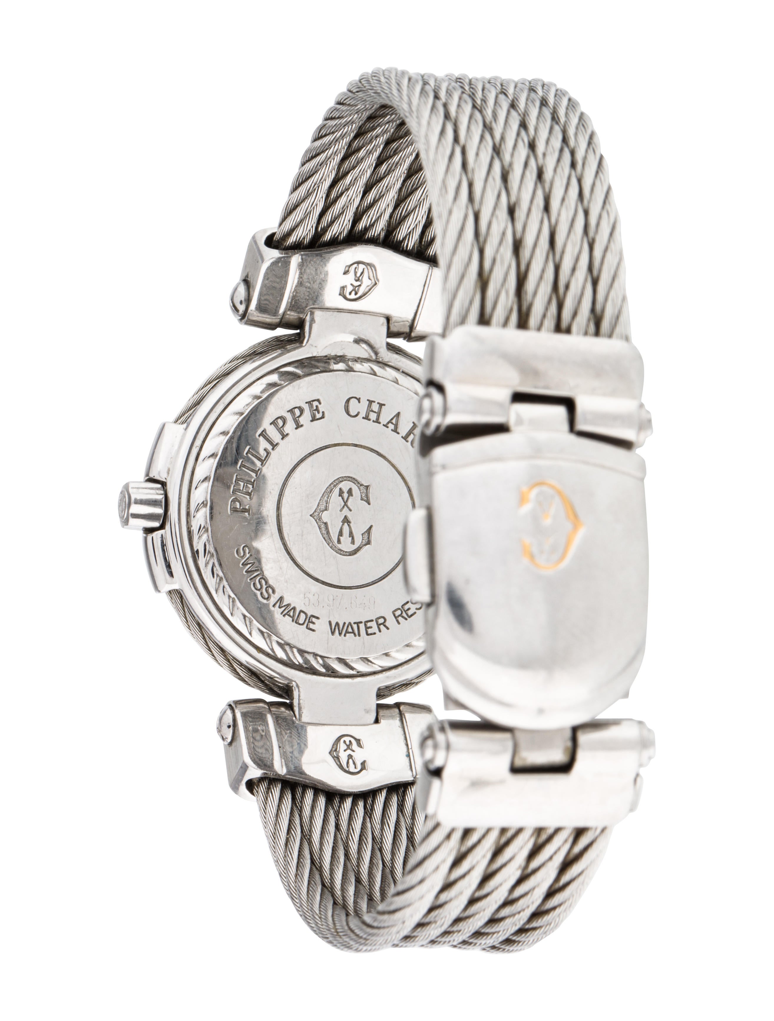 philippe charriol diamond cable bracelet watch