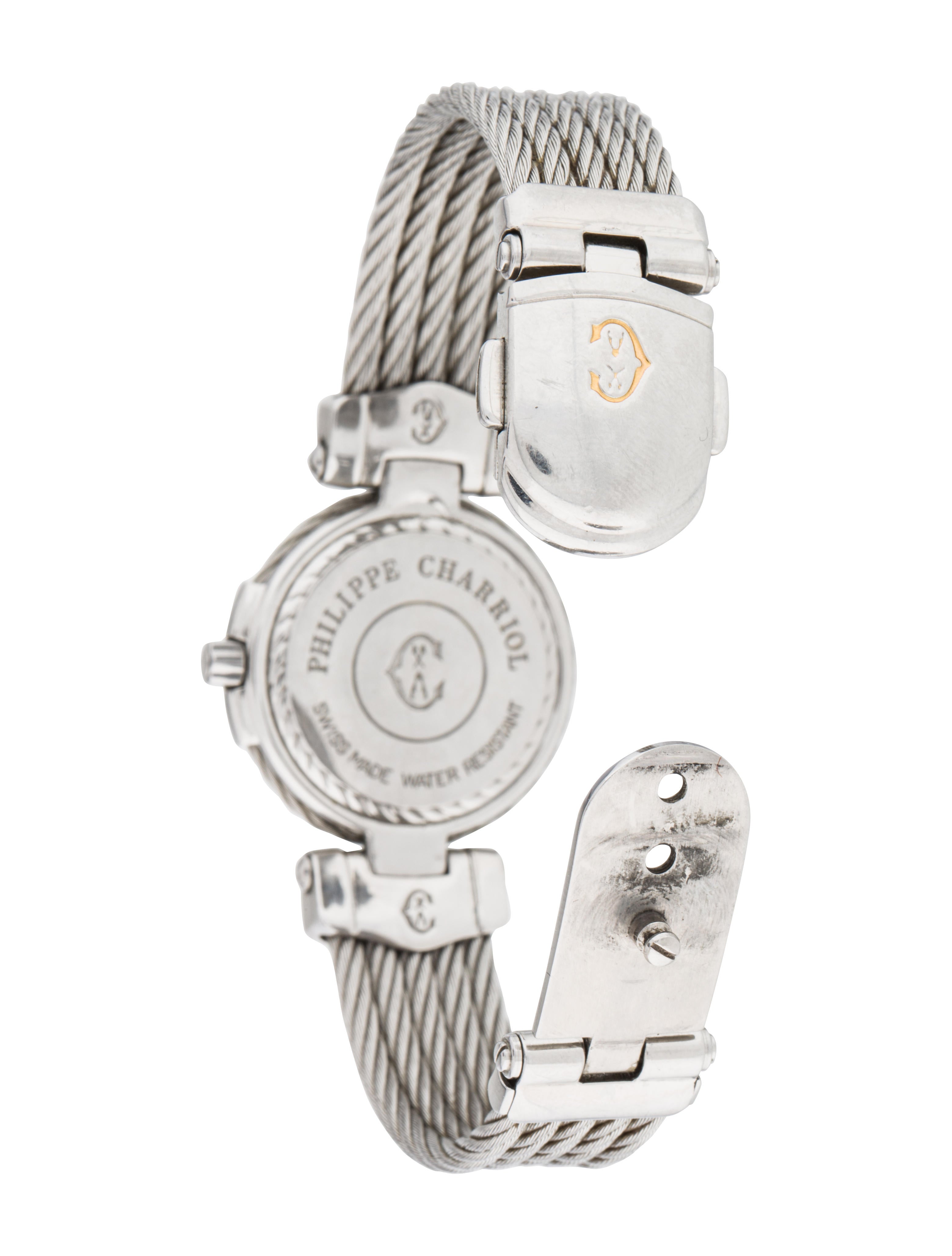 philippe charriol diamond cable bracelet watch