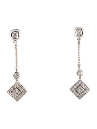 Charriol 18K Diamond Drop Earrings