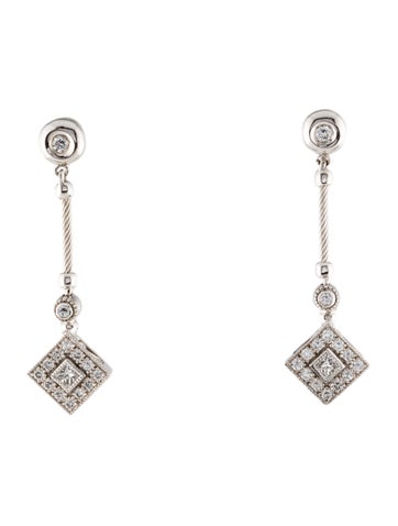 Charriol Drop 18K Diamond Earrings