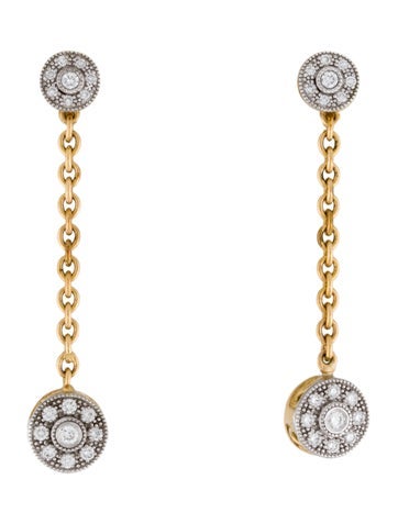 Charriol Drop 18K Diamond Earrings
