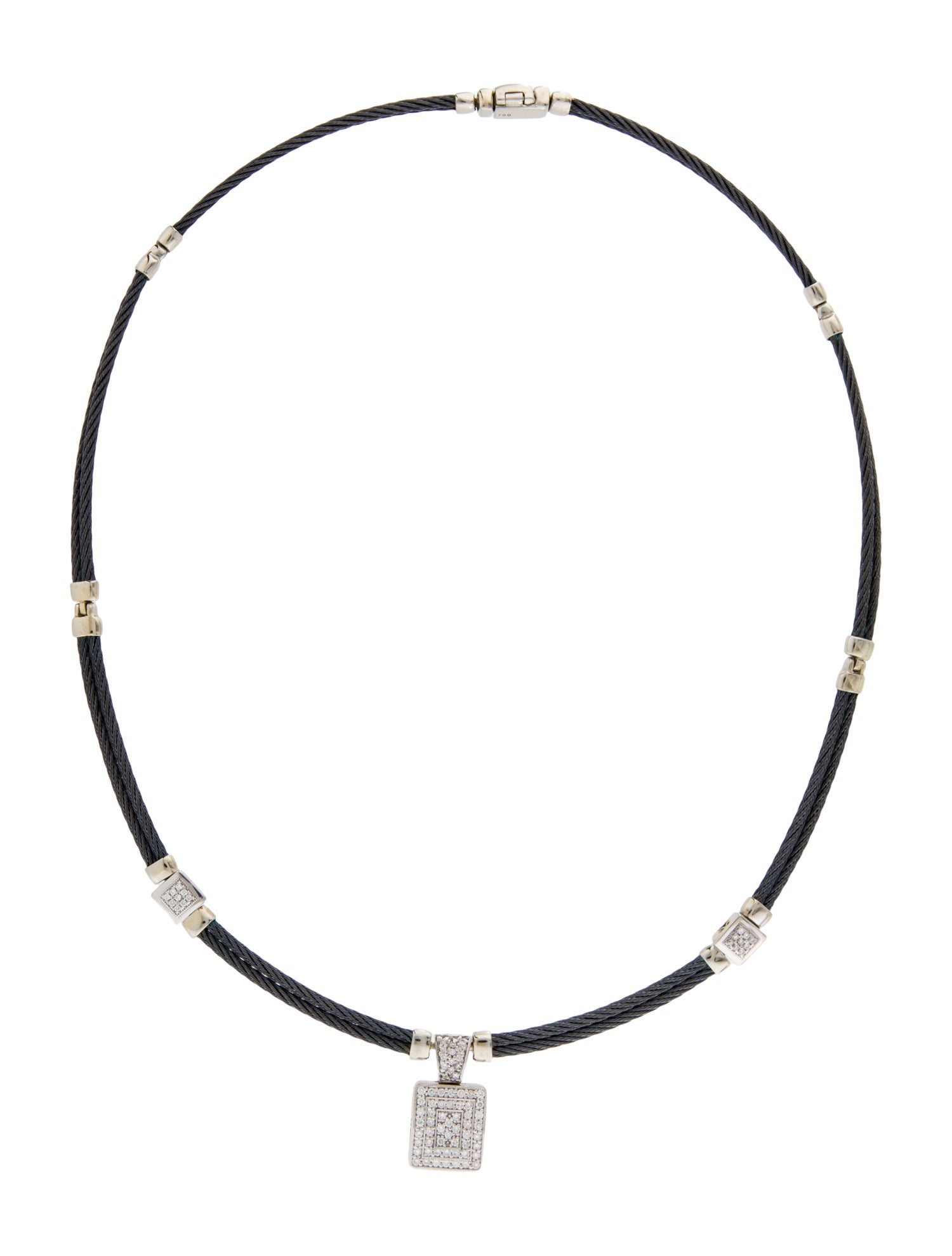 Charriol 18K Diamond ALOR Celtic Noir Necklace