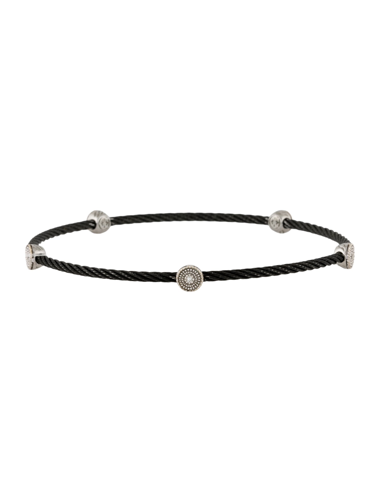 Charriol Diamond Celtic Noir Five Station Cable Bracelet