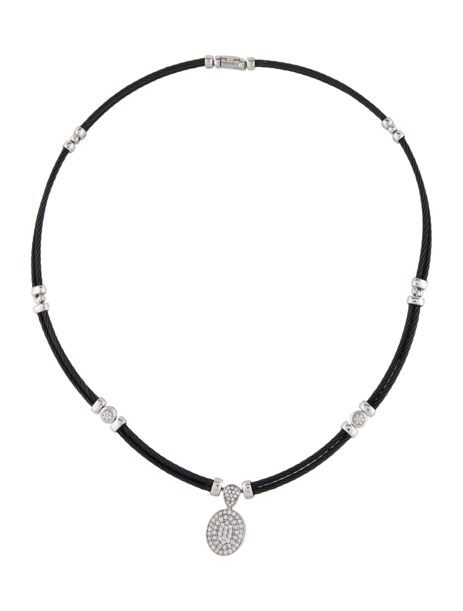 Charriol 18K Diamond Oval Celtic Noir Necklace