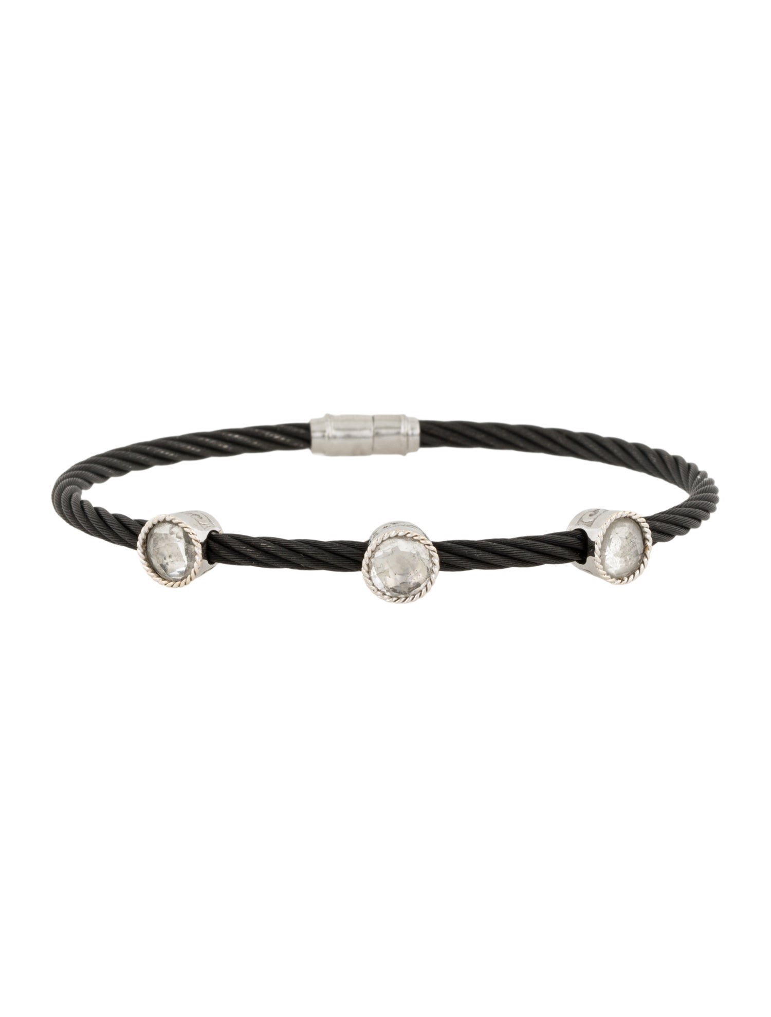 Charriol Topaz Cable Station Bangle Bracelet