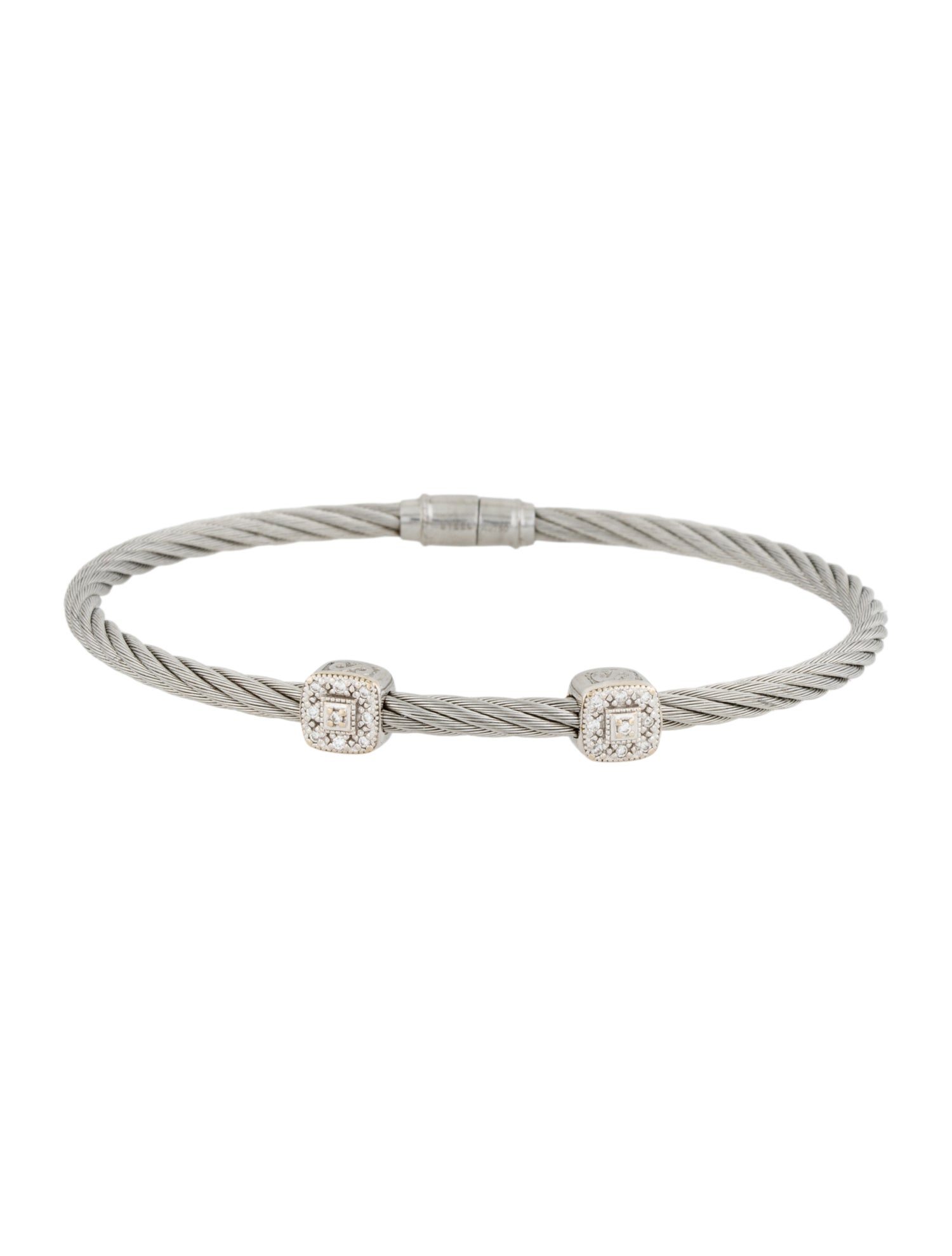 Charriol Diamond Two-Station Cable Bracelet