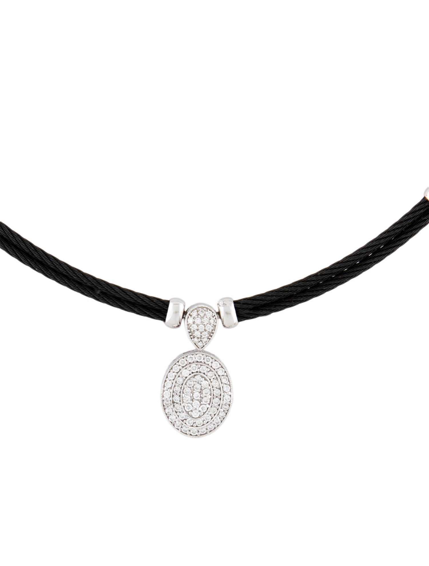 Charriol 18K Diamond Oval Celtic Noir Necklace