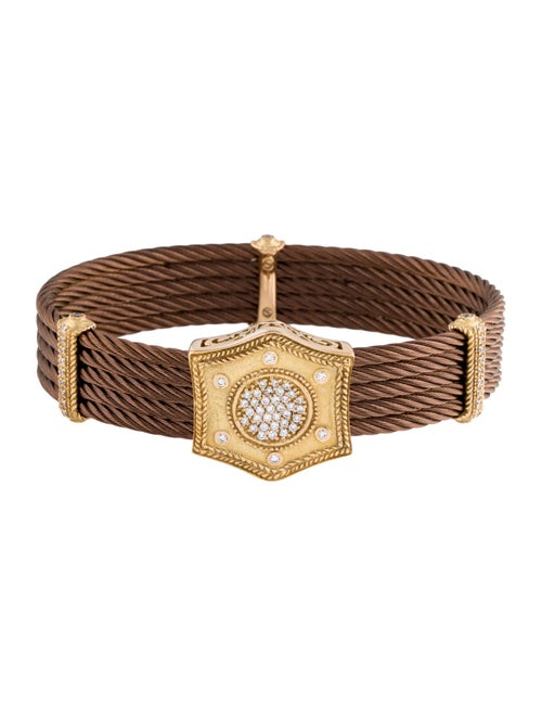 Charriol Diamond Cable Bangle Bracelet
