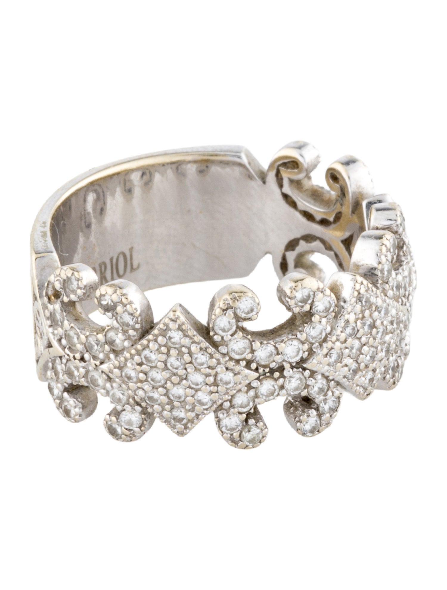 Charriol 18K Diamond Logo Band