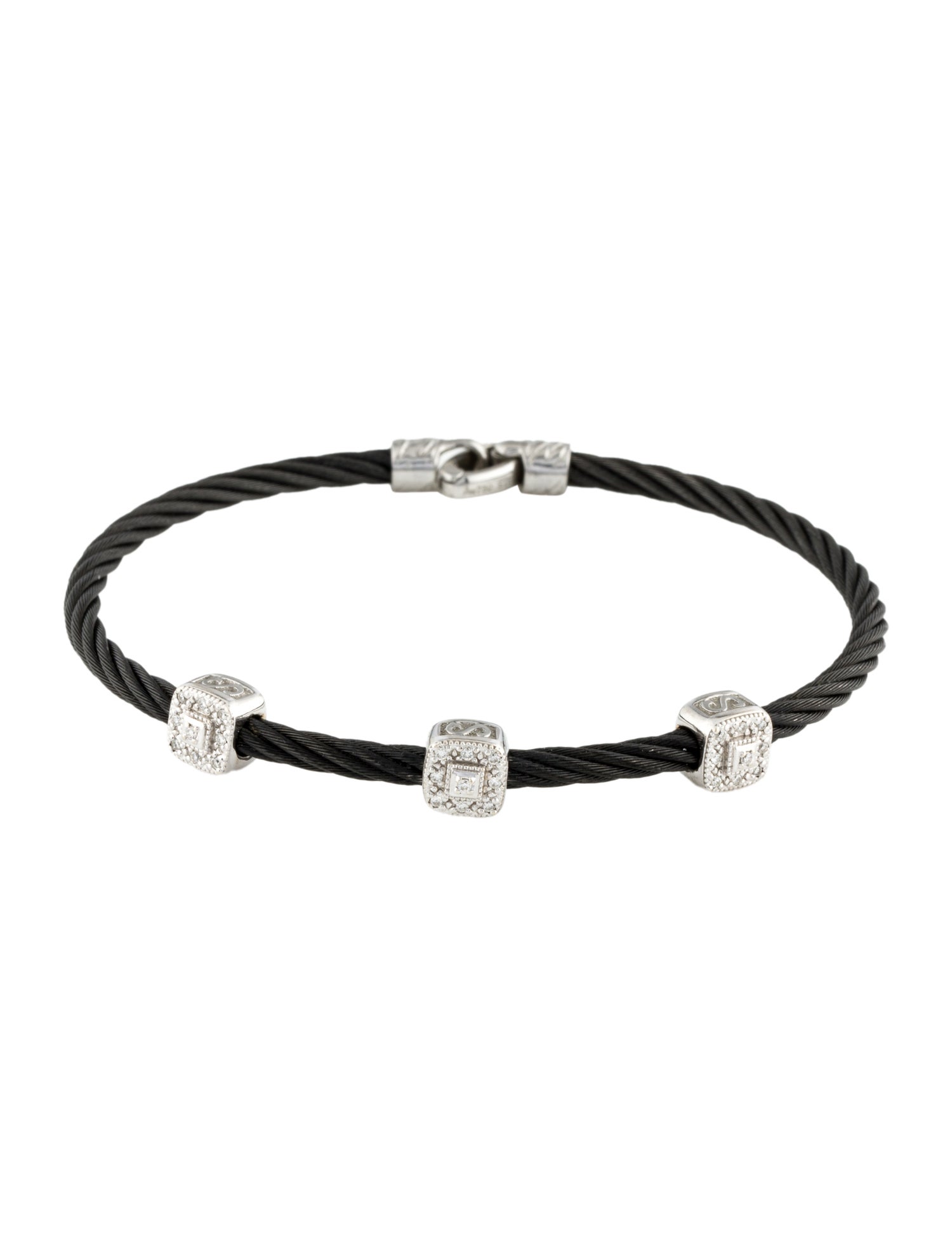 Charriol Diamond Three Station Cable Bracelet