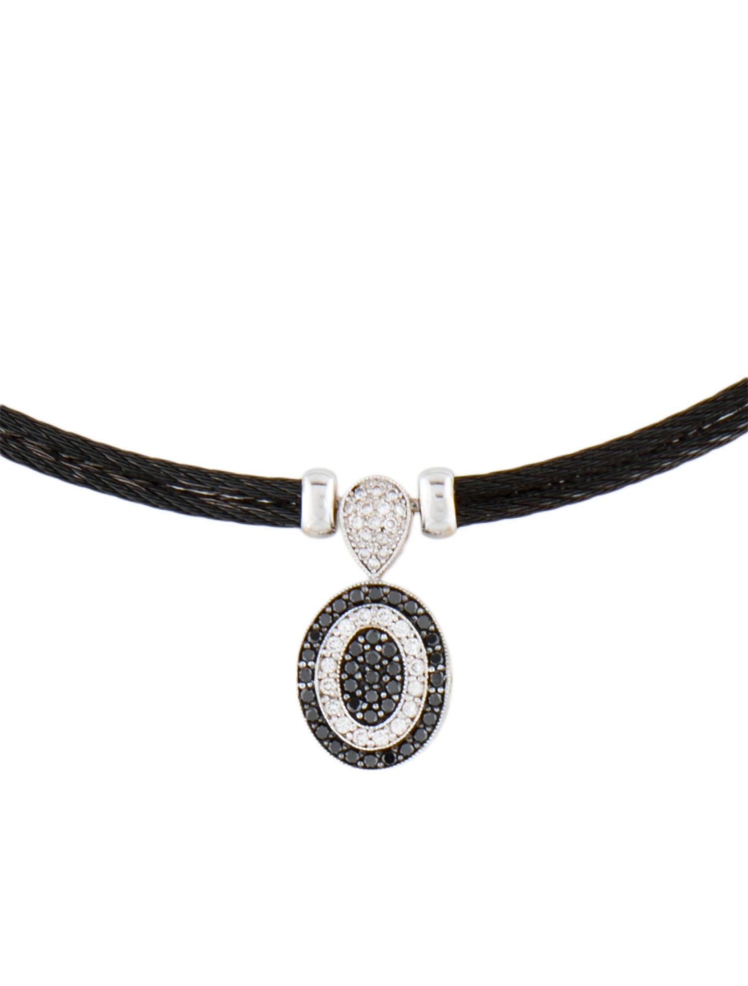 Charriol Diamond Oval Celtic Noir Pendant Necklace