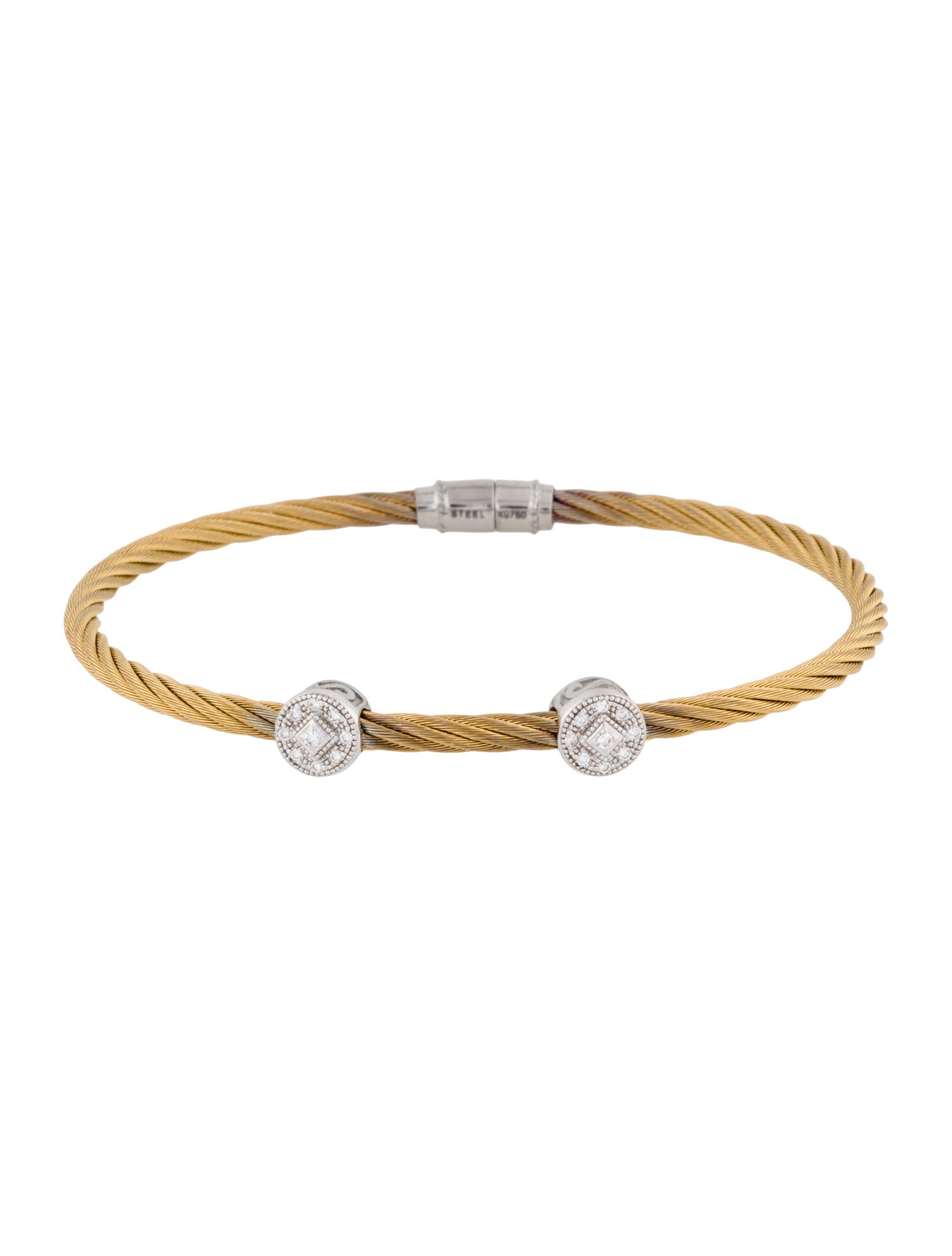 Charriol Diamond Two-Station Cable Bracelet