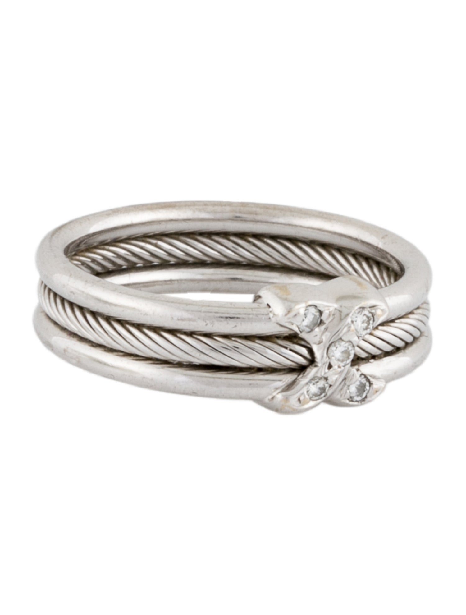 Charriol 18K Diamond X Ring