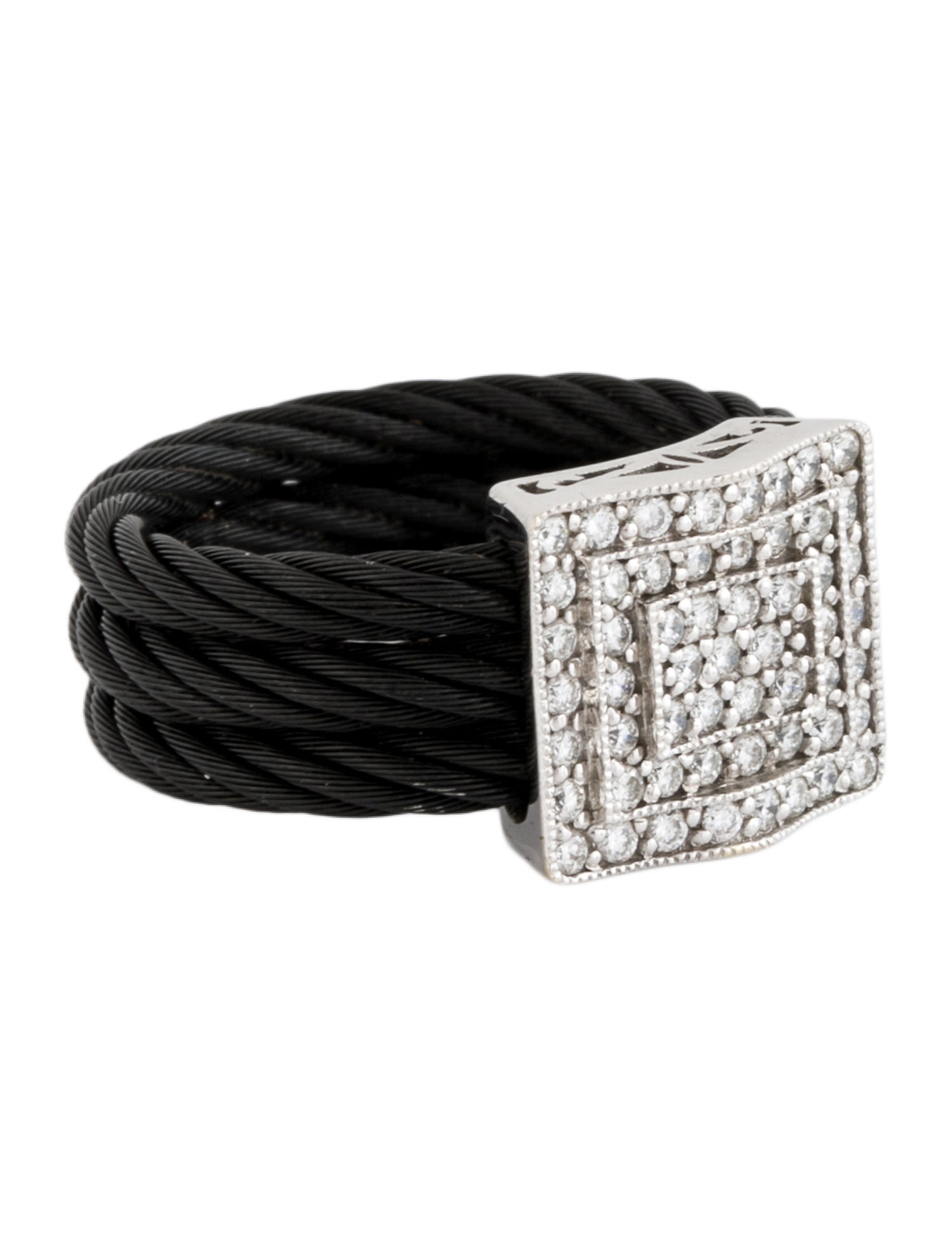 Charriol Diamond Celtic Noir Rectangle Ring