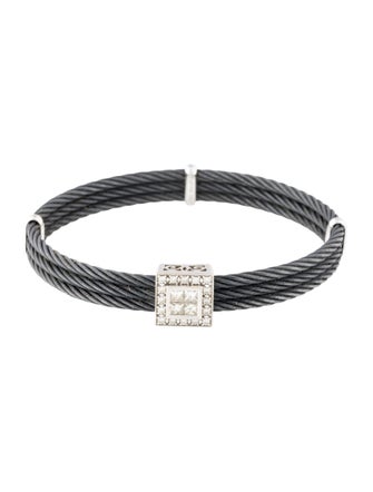 Charriol Diamond Celtic Noir Bangle Bracelet