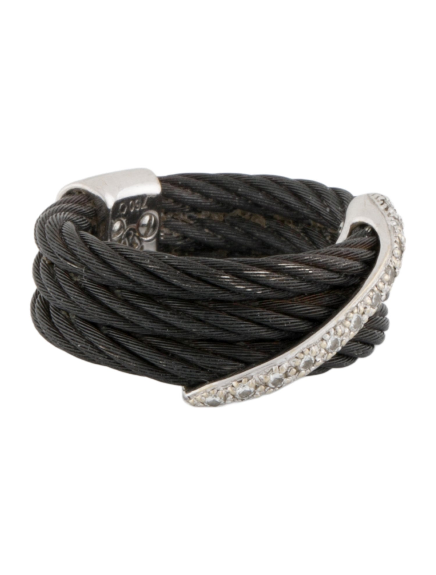 Charriol 18K Diamond Celtic Noir Triple Cable Band