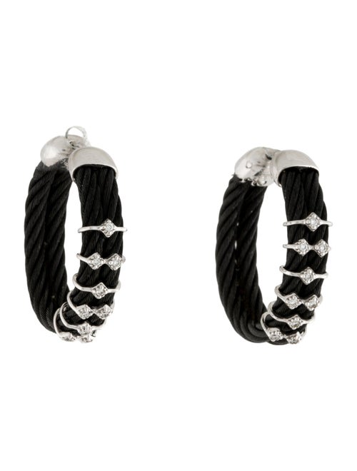 Charriol Diamond Celtic Noir Hoop Earrings