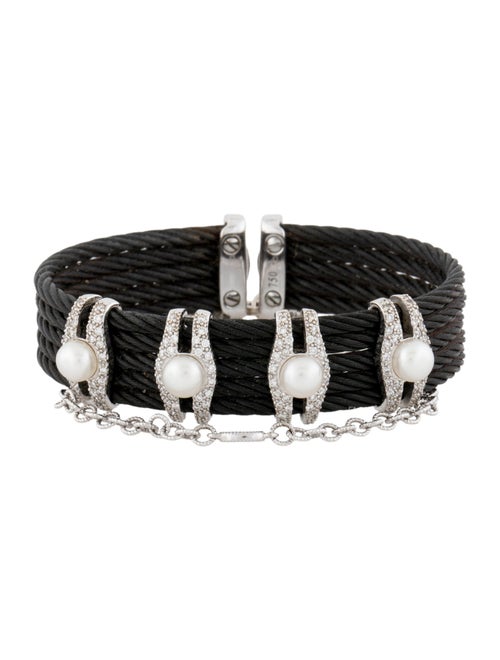 Charriol Pearl & Diamond Noir Cuff Bracelet