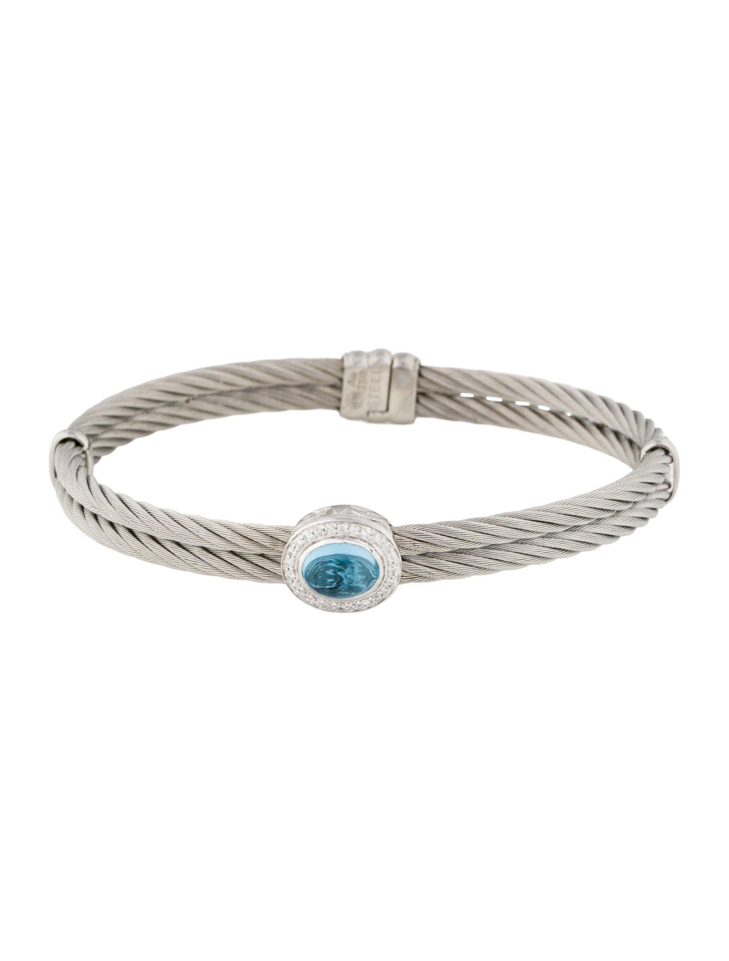 Charriol Topaz & Diamond Flamme Blanche Bangle Bracelet