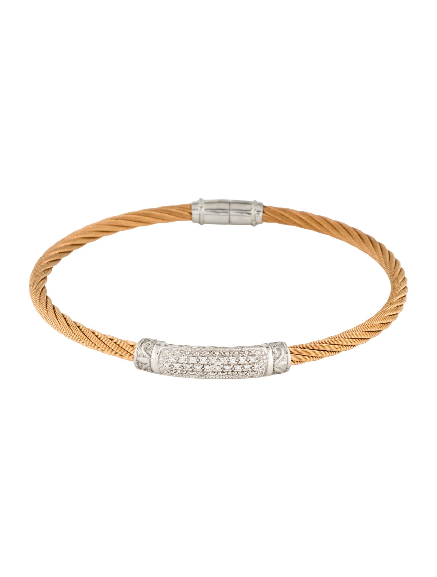 Charriol Two-Tone Diamond Bar Station Bracelet