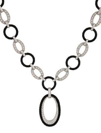 Charriol Diamond Celtic Noir Link Pendant Necklace}