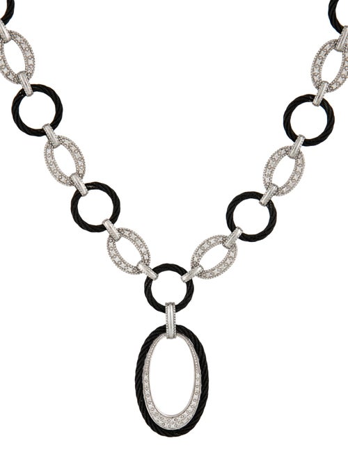Charriol Diamond Celtic Noir Link Pendant Necklace}